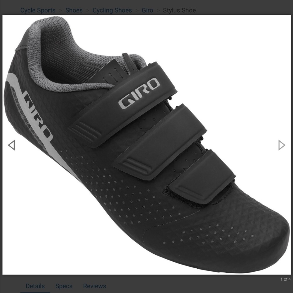 Giro Black Road Cycling Shoe with Strap Closure Womens 38